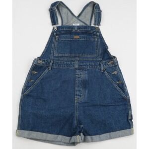 RVCA Dark Blue Denim Short Overalls
